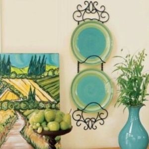SLAH Harrison Decorative Metal 2 Plate Rack EUC